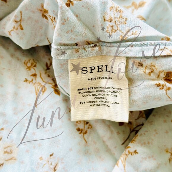 SPELL Fleur Frill Bias Maxi In Teapot Blue NWT - Picture 8 of 12